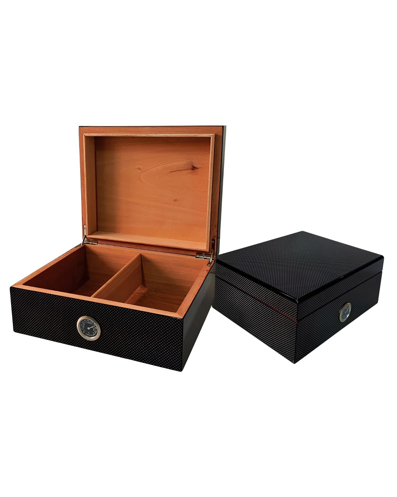 HUMIDOR DE CEDRO FIBRA DE CARBONO CINZA UN