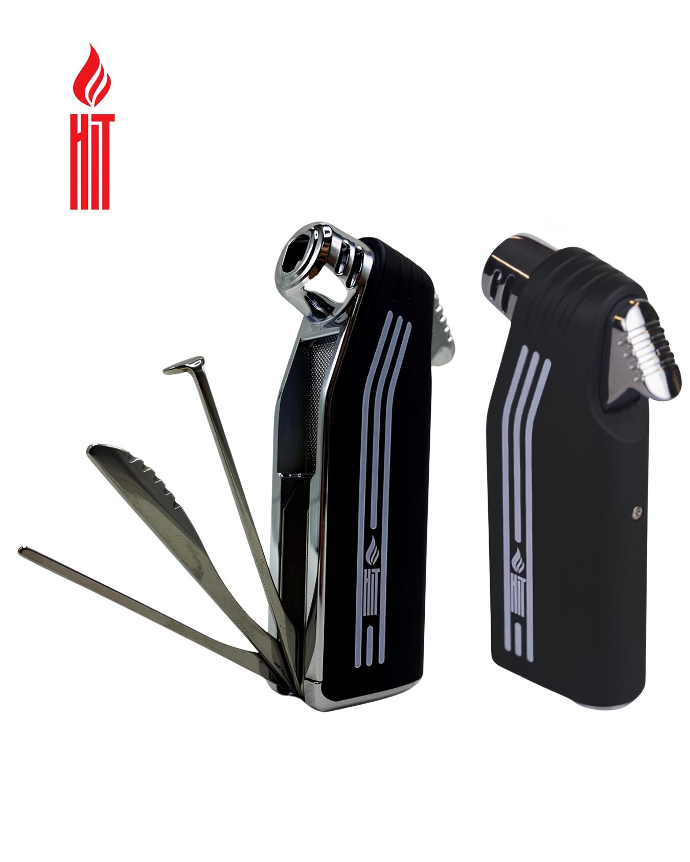 ACENDEDOR HIT PREMIUM PIPE METAL PRETO UN
